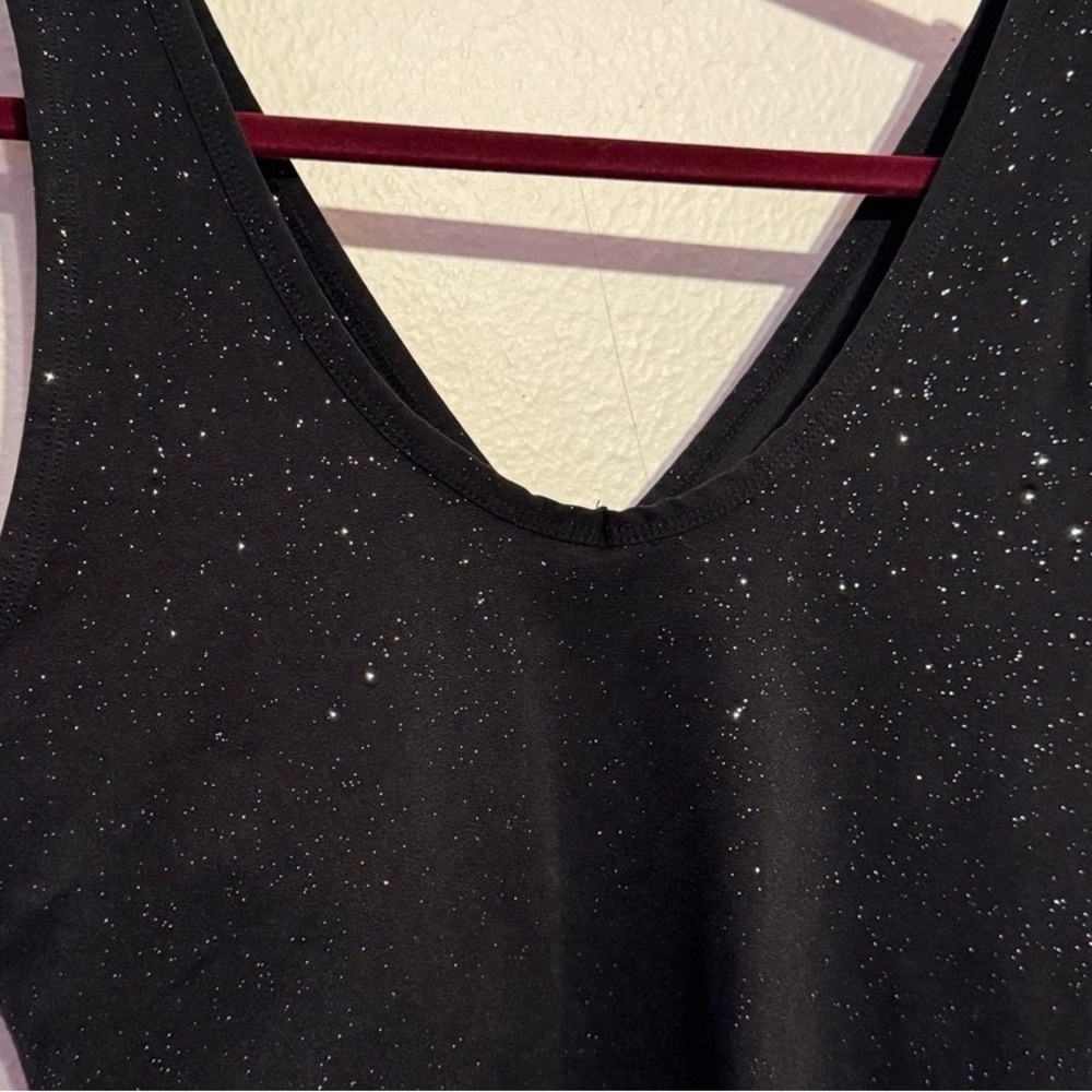 Elegant Black Glitter Tank Top